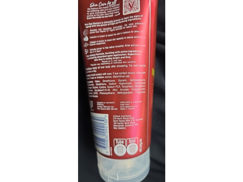 Vaseline Gluta-Hya Serum Burst Lotion, Pro-Age Restore, 200 mL