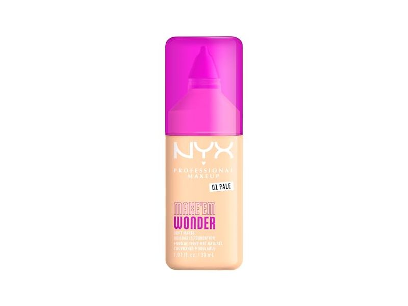 Nyx Professional Makeup Make 'Em Wonder Soft Matte Foundation, 01 Pale, 1 fl oz/30 mL
