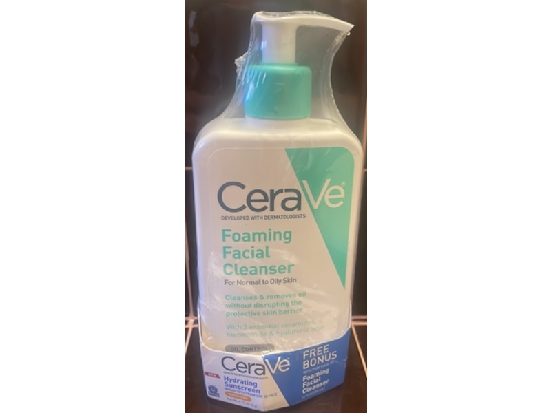 Cerave Foaming Facial Cleanser, Oil Control, 12 fl oz/355 mL