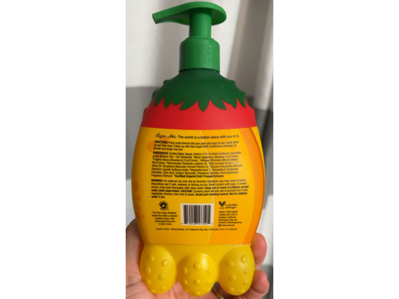 Raw Sugar Kids Shampoo & Conditioner, Banana + Strawberry, 12 fl oz/364 mL