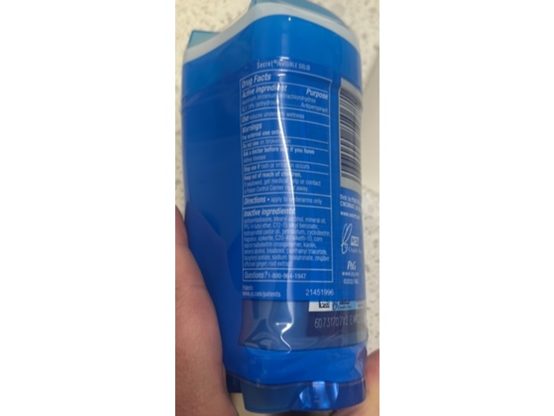 Secret Outlast Antiperspirant Deodorant, Completely Clean, 2.6 oz/73 g, Pack Of 2