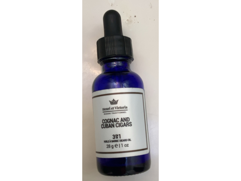 Henri Et Victoria 3 In 1 Beard Oil, Cognac & Cuban Cigars, 1 oz/28 g