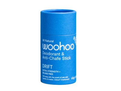 Woohoo Natural Deodorant & Anti-Chafe Stick, Drift, 60 g