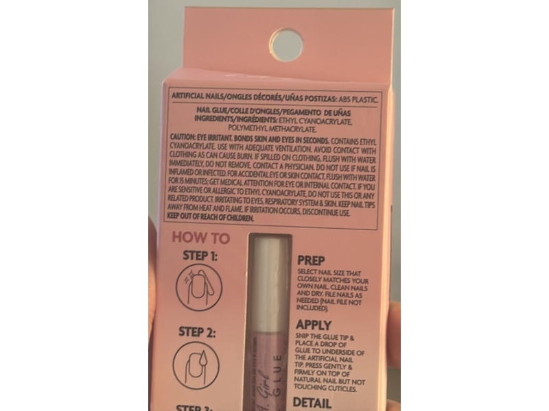 L.A. Girl Oh Shiny Artificial Nails Tips, Modern French Tip, 25 Count