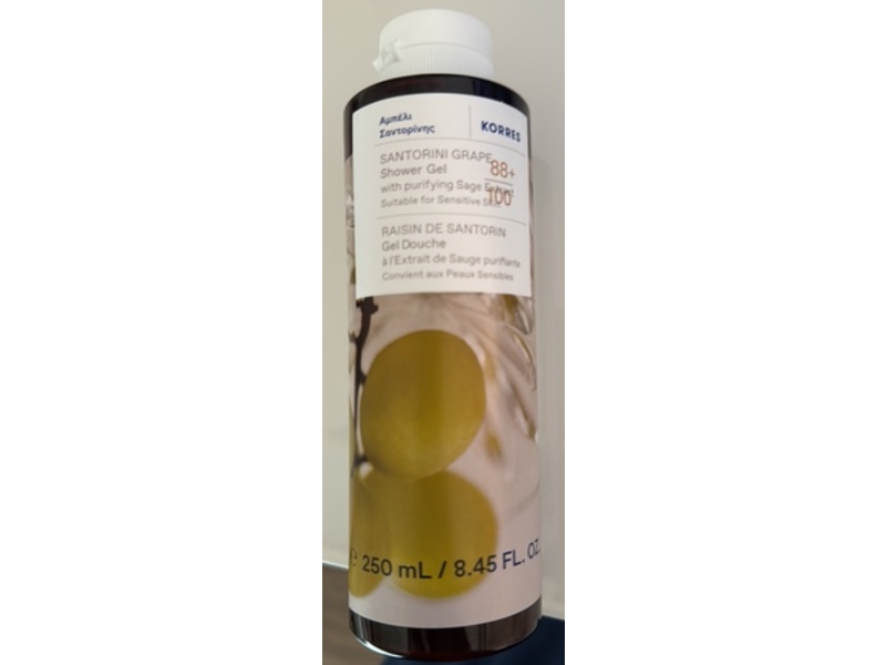 Korres Shower Gel, Santorini Grape, 8.45 fl oz/250 mL
