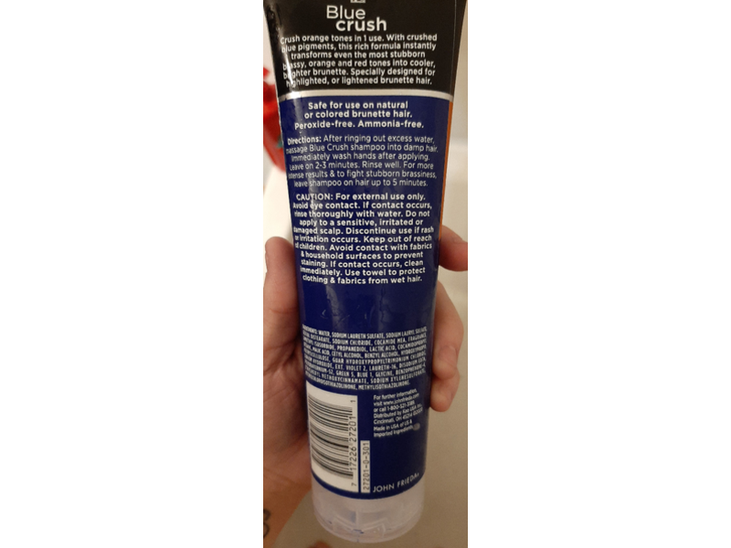 John Frieda Blue Crush Shampoo For Brunettes, 8.3 fl oz/245 mL, Pack Of 2