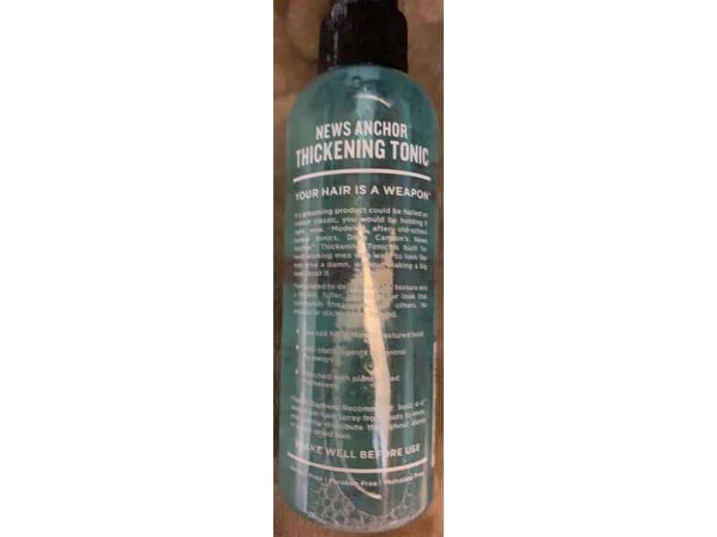 Duke Cannon News Anchor Tonic Spray, Thickening, 3.4 fl oz/100 mL