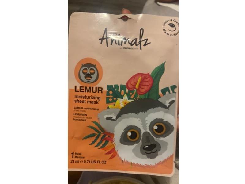 Pretty Animals Lemur Moisturizing Sheet Mask, 0.71 fl oz/21 mL
