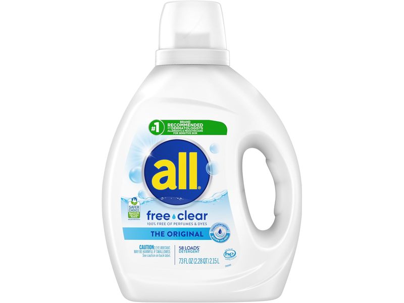 All Free Clear Liquid Laundry Detergent, The Original, 58 Loads, 73 fl oz/2.15 L