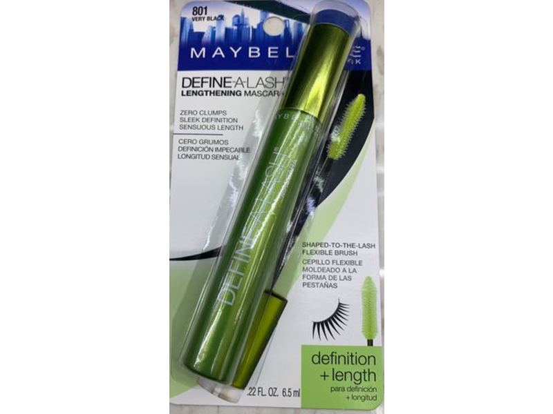 Maybeline New York Define-A-Lash Lengthening Mascara, 801 Very Black, 0.22 fl oz/6.5 mL