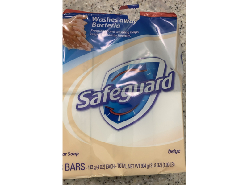 Safeguard Washes Away Bacteria Bar Soap, Beige, 4 oz/113 g, Pack Of 8