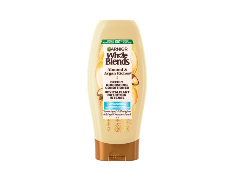 Garnier Whole Blends Deeply Nourishing Conditioner, Almond & Argan Riches, 370 mL