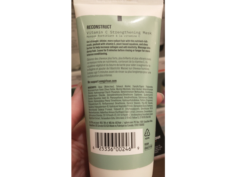 AG Care Reconstruct Vitamin C Strengthening Mask, 6 fl oz/178 mL