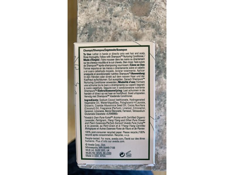 Aveda Nurturing Shampoo Bar Calming Aroma, 3.5 oz / 100 g
