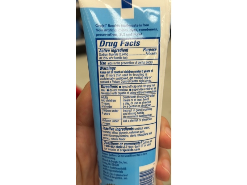 Orajel Naturals Anti-Cavity Toothpaste, Super Mario, Fluoride, Natural Berry Flavor, 5.8 oz/164 g