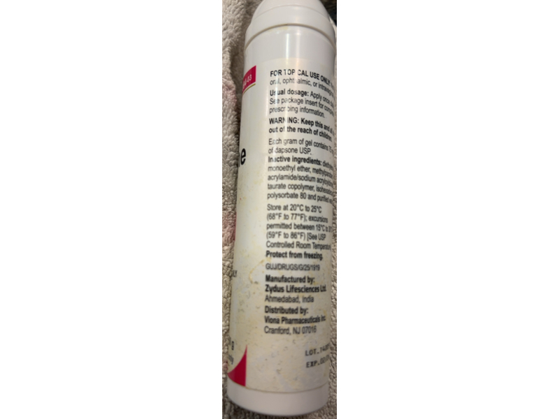 Dapsone Gel 7.5%, 90 g, Viona (Rx)
