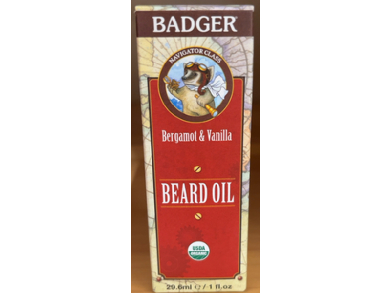 Badger Beard Oil, Bergamot & Jojoba, 1 fl oz/29.6 mL