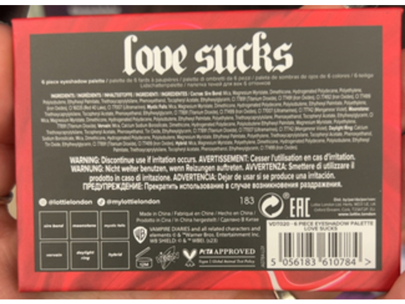 Lottie The Vampire Diaries Love Sucks Eyeshadow Palette, 0.21 fl oz/6 g