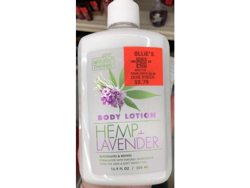 Natural Therapy Body Lotion, Hemp + Lavender, 16.9 fl oz/500 mL