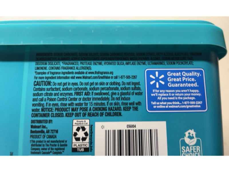 Great Value Automatic Dishwasher Pacs, Fresh Scent, 37.1 oz/1.05 kg, 78 Count