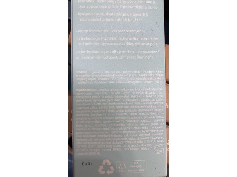 Tarte Sea Hydroflex Serum Foundation, 32N Medium Neutral, 1.01 fl oz/30 mL