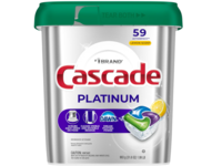 Cascade Platinum Dishwasher Pods, Lemon Scent, 31.4 oz/903 g, 59 Count - thumbnail 1