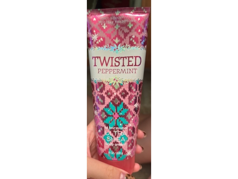 Bath & Body Works 24H Moisture Body Cream, Twisted Peppermint, 8 oz/226 g