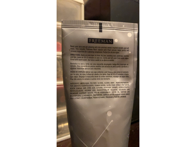 Freeman Cosmic Metallic Peel-Off Mask, Purifying Platinum, 6 fl oz/175 mL