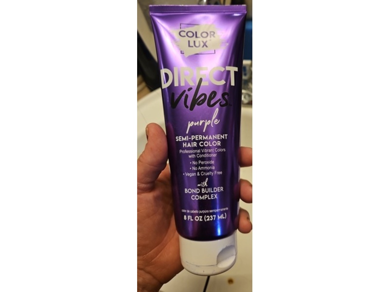Color Lux Direct Vibes Semi-Permanent Hair Color, Purple, 8 fl oz/237 mL