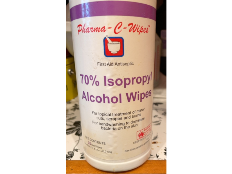 Pharma-C-Wipes First Aid Antiseptic Alcohol Wipes, Isopropyl, 35 Count