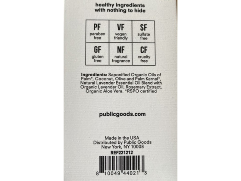 Public Goods Shampoo Bar, 3.25 oz