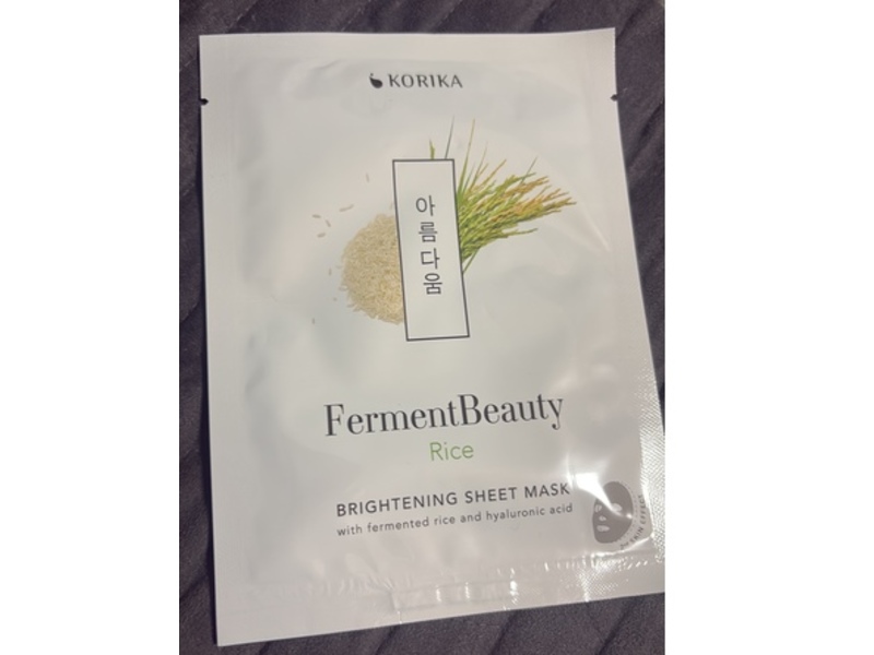 Korika Ferment Beauty Brightening Sheet Mask, Rice, 20 g