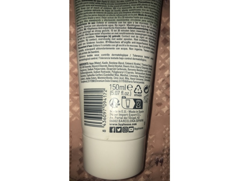 Byphasse Anti-Imperfections Clay Mask, 5.07 fl oz/150 mL