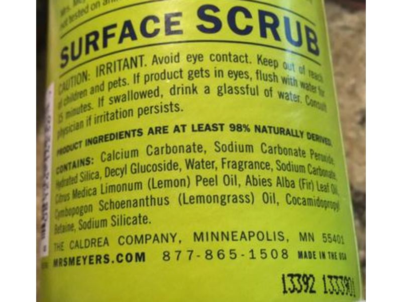 Mrs. Meyer's Clean Day Surface Scrub, Lemon Verbena Scent,11 oz/311 g