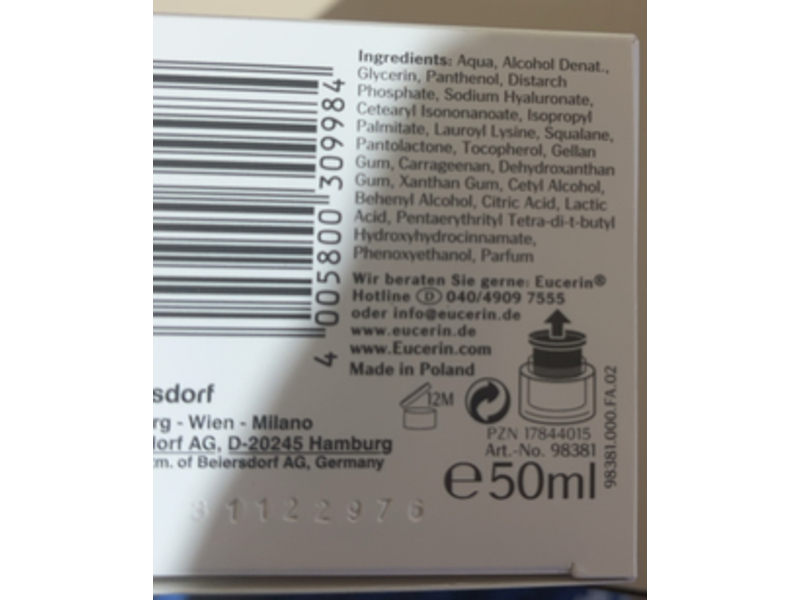 Eucerin Anti-Age Hyaluron Filler Ultraleichte Gel Textur, 50 mL