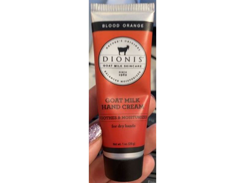 Dionis Goat Milk Hand Cream, Blood Orange, 1 oz/28 g