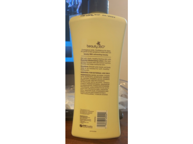 Beauty 360 Essential Moisturizing Lotion, Oat Extract, 20.3 fl oz/600 mL