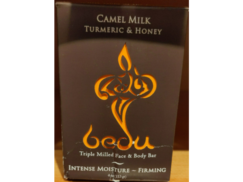 Bedu Triple Milled Face And Body Bar, Intense Moisture, Firming, Turmeric & Honey, 4 oz/113 g