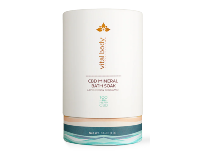 Vital Body CBD Mineral Bath Soak, Lavender & Bergamot, 100 mg