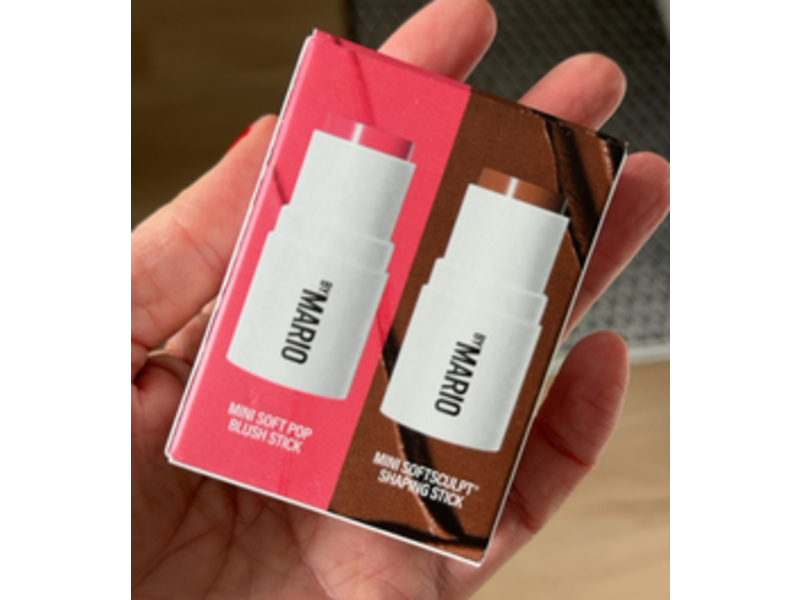 Makeup By Mario Mini Soft Pop Blush Stick & Mini Soft Sculpt Shaping Stick, Dark + Raspberry