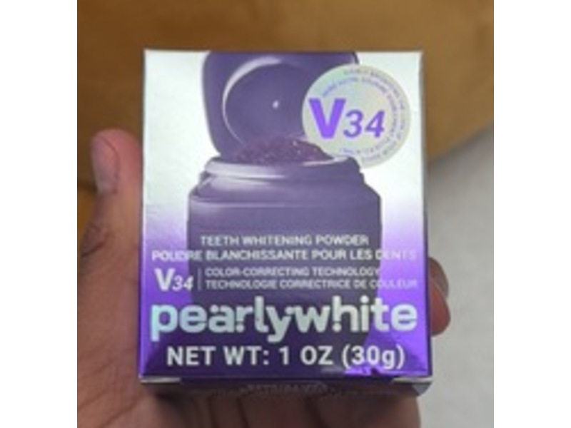 Pearly White V34 Teeth Whitening Powder, Purple, 1 oz/30 g