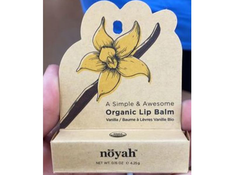 Noyah Organic Lip Balm, Vanilla, 0.15 oz/4.25 g