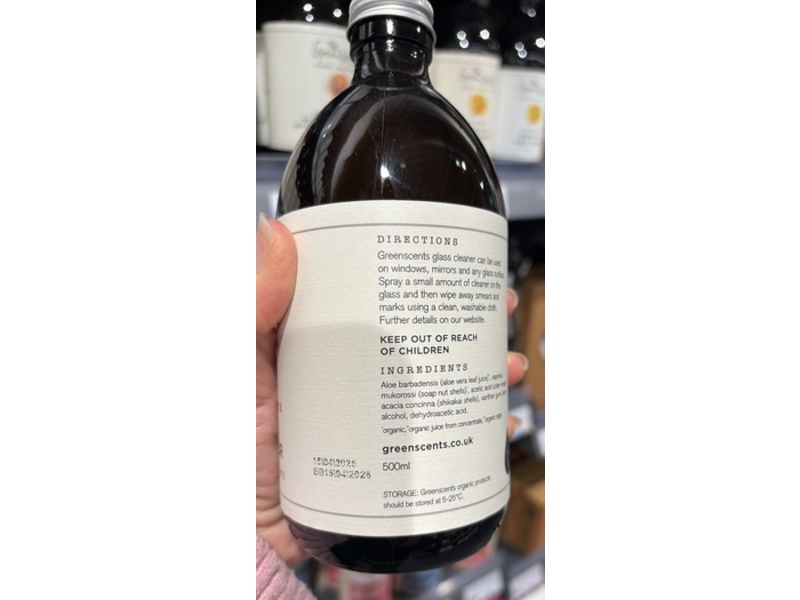 Greenscents Glass Cleanser, Nonscents, 500 mL