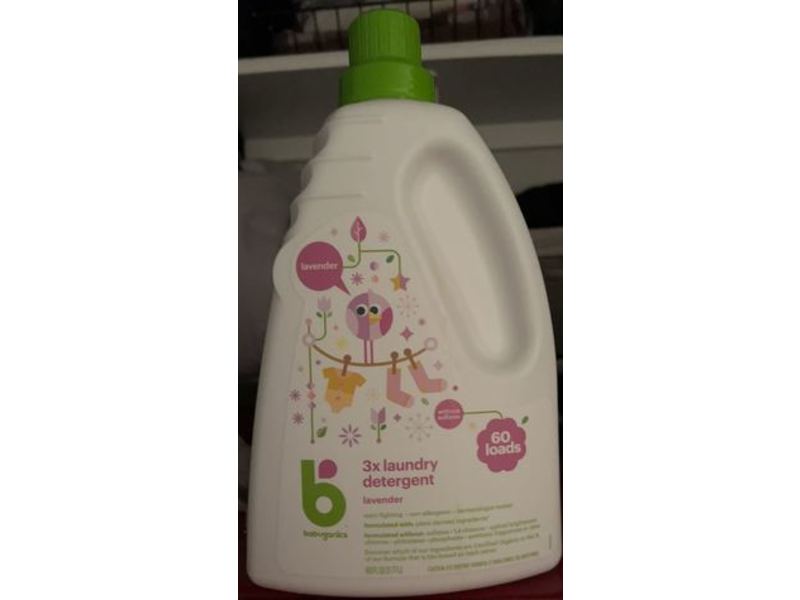 Babyganics 3x Laundry Detergent, Lavender, 60 Loads, 60 fl oz/1.77 L