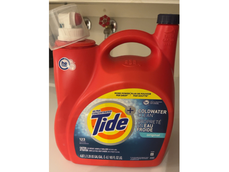 Tide Ultra Concentrated Coldwater Clean Liquid Laundry Detergent, 123 Loads, 165 fl oz/4.87 L