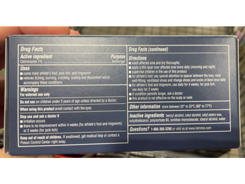 Lotrimin Athlete's Foot Cream, Antifungal, 1.1 oz/30 g
