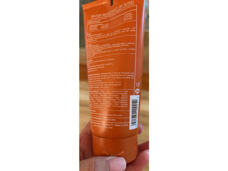 Key West Aloe Sunsorb Sunscreen, Aloe, SPF 30, 6 oz/170 mL