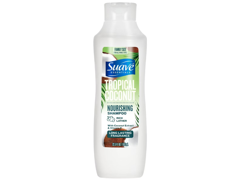 Suave Essentials Nourishing Shampoo, Tropical Coconut, 22.5 fl oz/665 mL