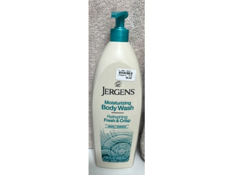 Jergens Moisturizing Body Wash, Fresh & Crisp, 28 fl oz/828 mL