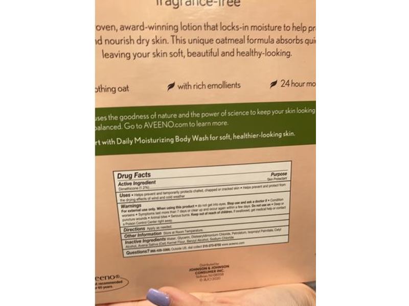 Aveeno Daily Moisturizing Lotion, 20 fl oz/591 mL, Pack Of 2